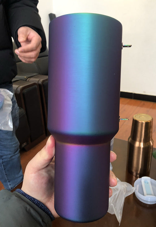 IRON FLASK Co-Pilot Insulated Mug w/Straw & Flip Cap Lids - Cup Holder Bottle for Hot, Cold Drink - Leak-Proof - Water, Coffee Portable Travel Mug