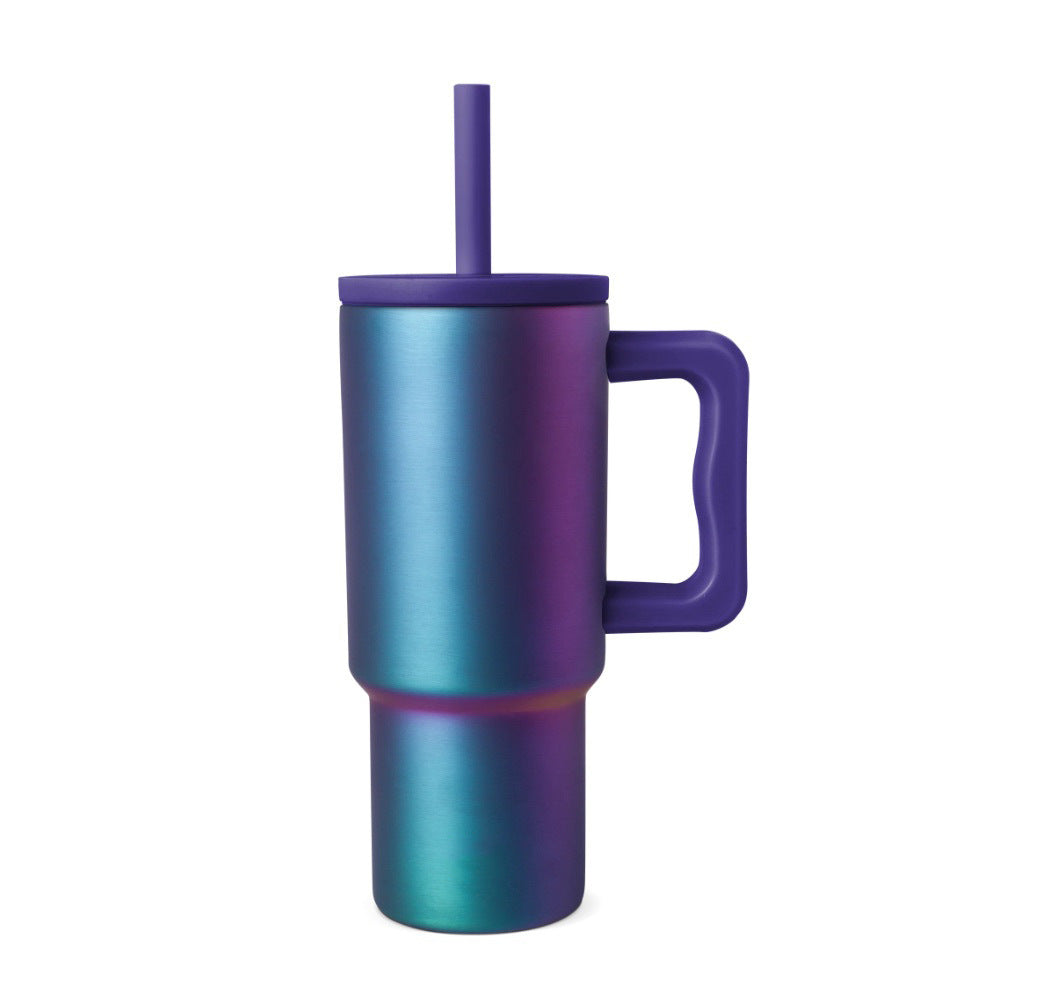 IRON FLASK Co-Pilot Insulated Mug w/Straw & Flip Cap Lids - Cup Holder Bottle for Hot, Cold Drink - Leak-Proof - Water, Coffee Portable Travel Mug